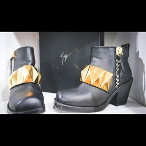 Giuseppe Zanotti Leather and Metal Booties
